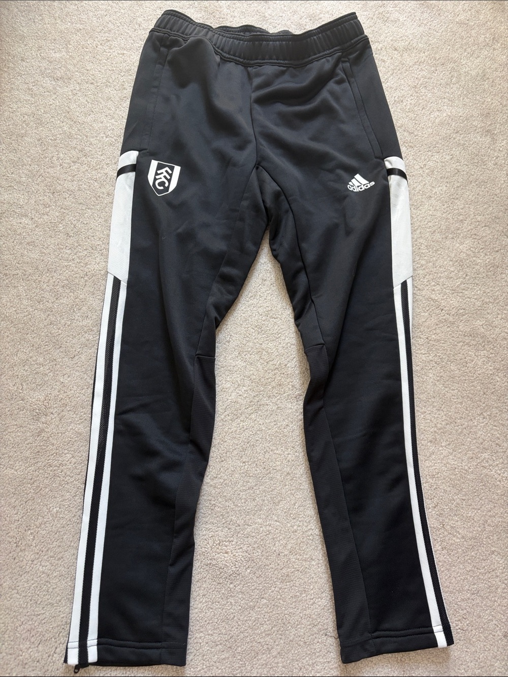 adidas Black Joggers with White Side Stripes